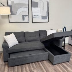 FREE DELIVERY Gray Sectional with Sleeper and Storage