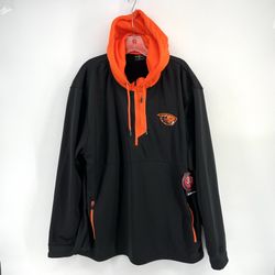 Colosseum Mens Oregon State Beavers XXL Hoodie Black Orange Quarter Zip