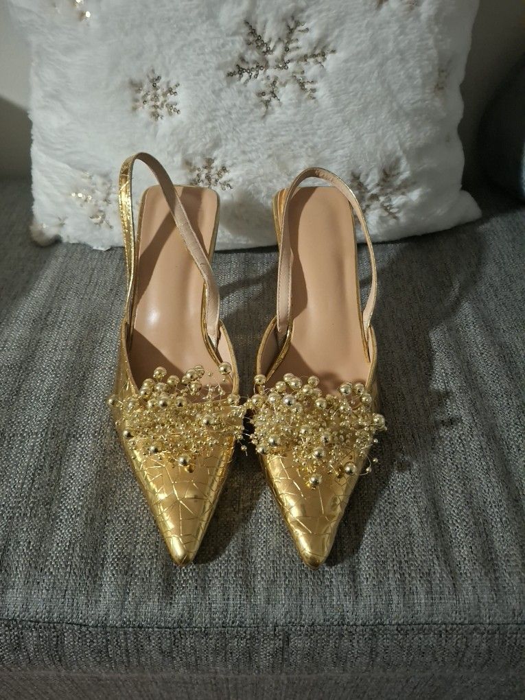 Used Gold Sandals