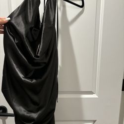 Black Mini Party Dress Open Back