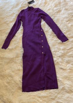 Purple long sleeve with sexy slit
