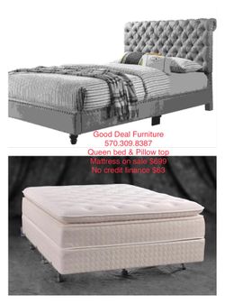 Queen bed & pillow top mattress sale (finance available)