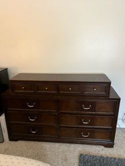 Dark Wood 8 Drawer Dresser