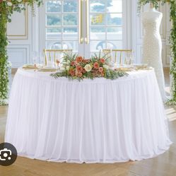 Tulle White Round Tablecloth