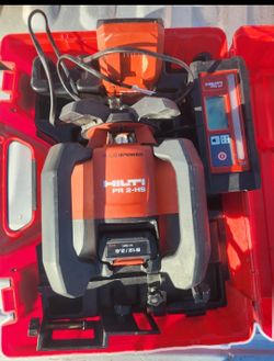 Hilti PR 2-HS A12 Rotary Laser Level Complete Contractor Kit w/ Tripod
Professional contractor-grade Hilti PR 2-HS A12 self-leveling rotary laser syst