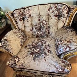Floral Loveseat and Chair Set