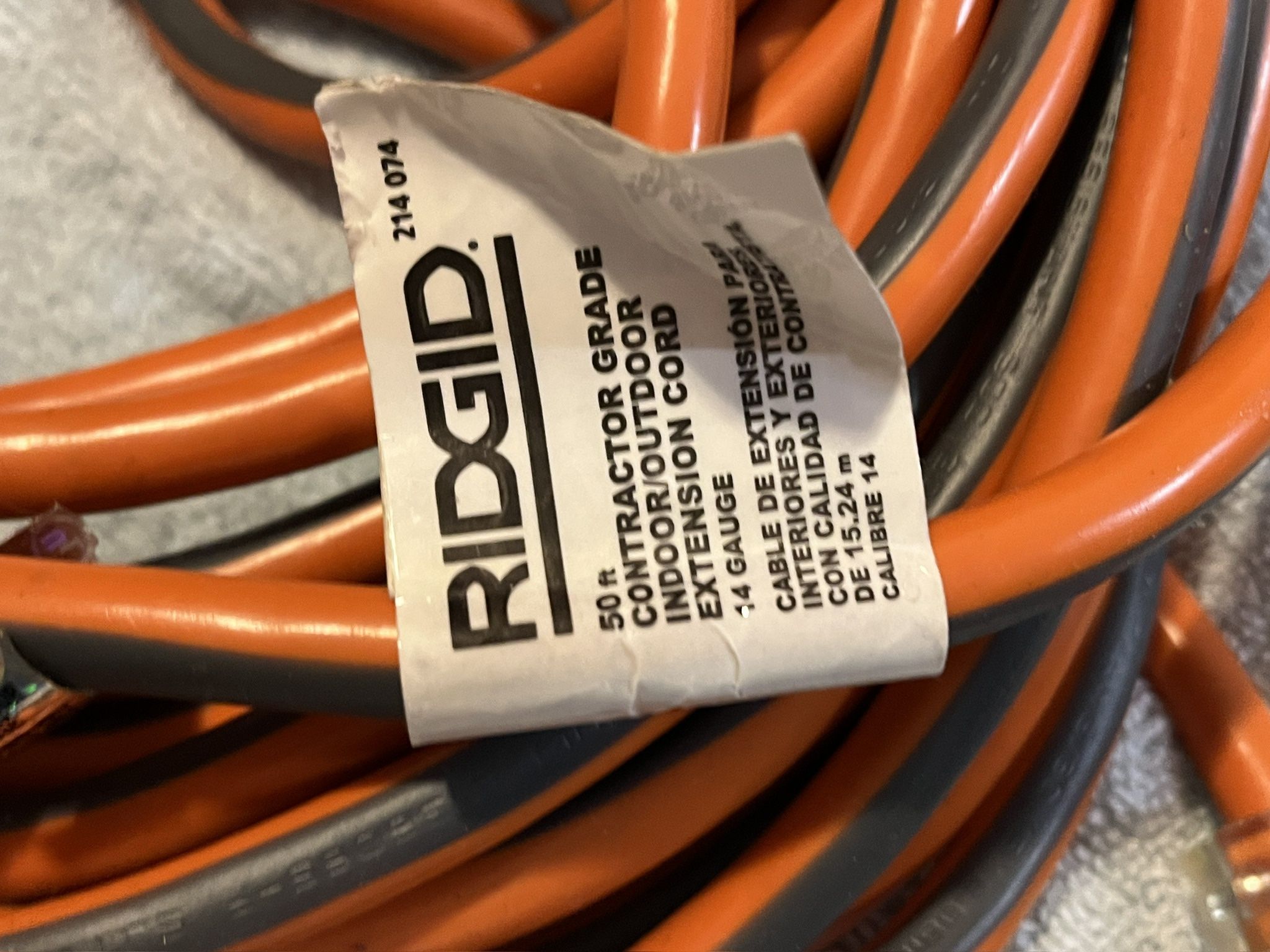 RIDGID 50ft 14 Gauge Lighted Extension Cord