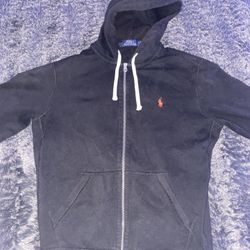 Fleece Full-Zip Hoodie, Polo Black, Size M 