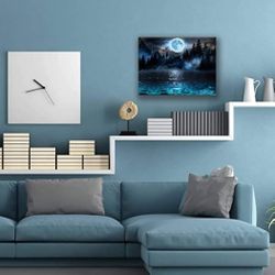 Under the Moon By The Lake! Striking Art that Draws You In!