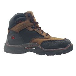 WOLVERINE Mens 'Raider DuraShock' 6" Brown Leather Durable Work Boots Size 12 M