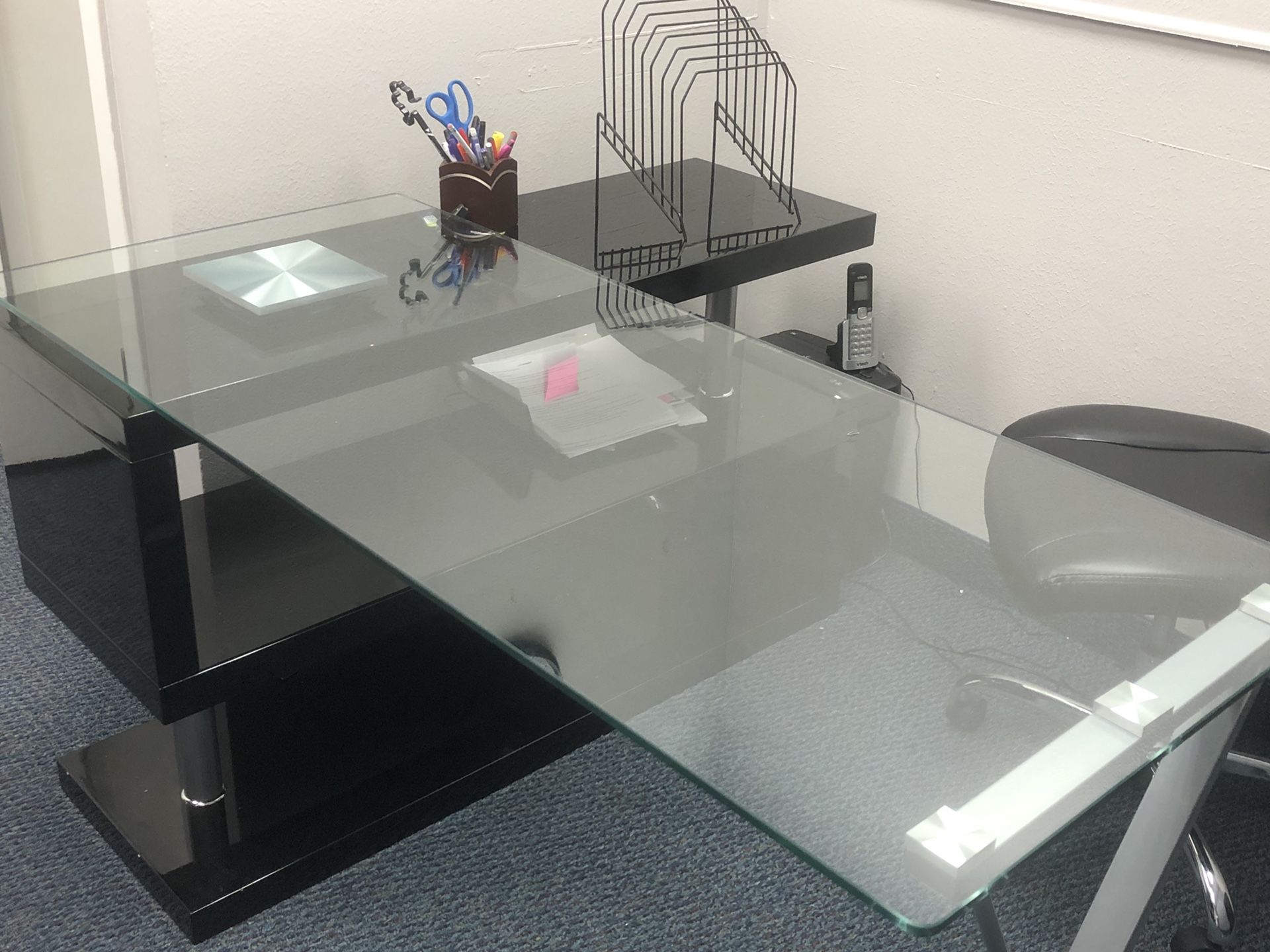 Modern glass desk