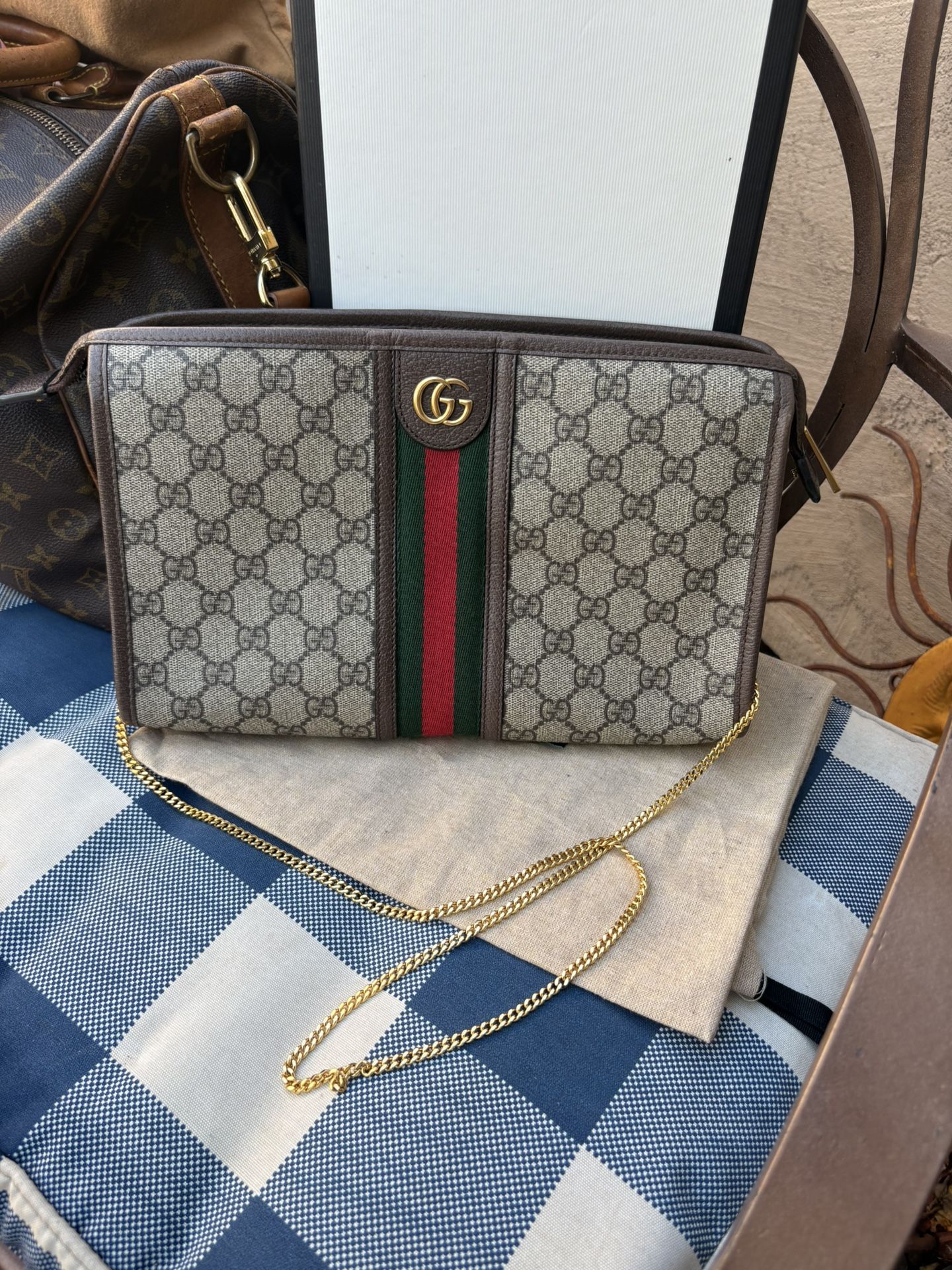Gucci Ophidia Medium Pouch Converted into A Crossbody
