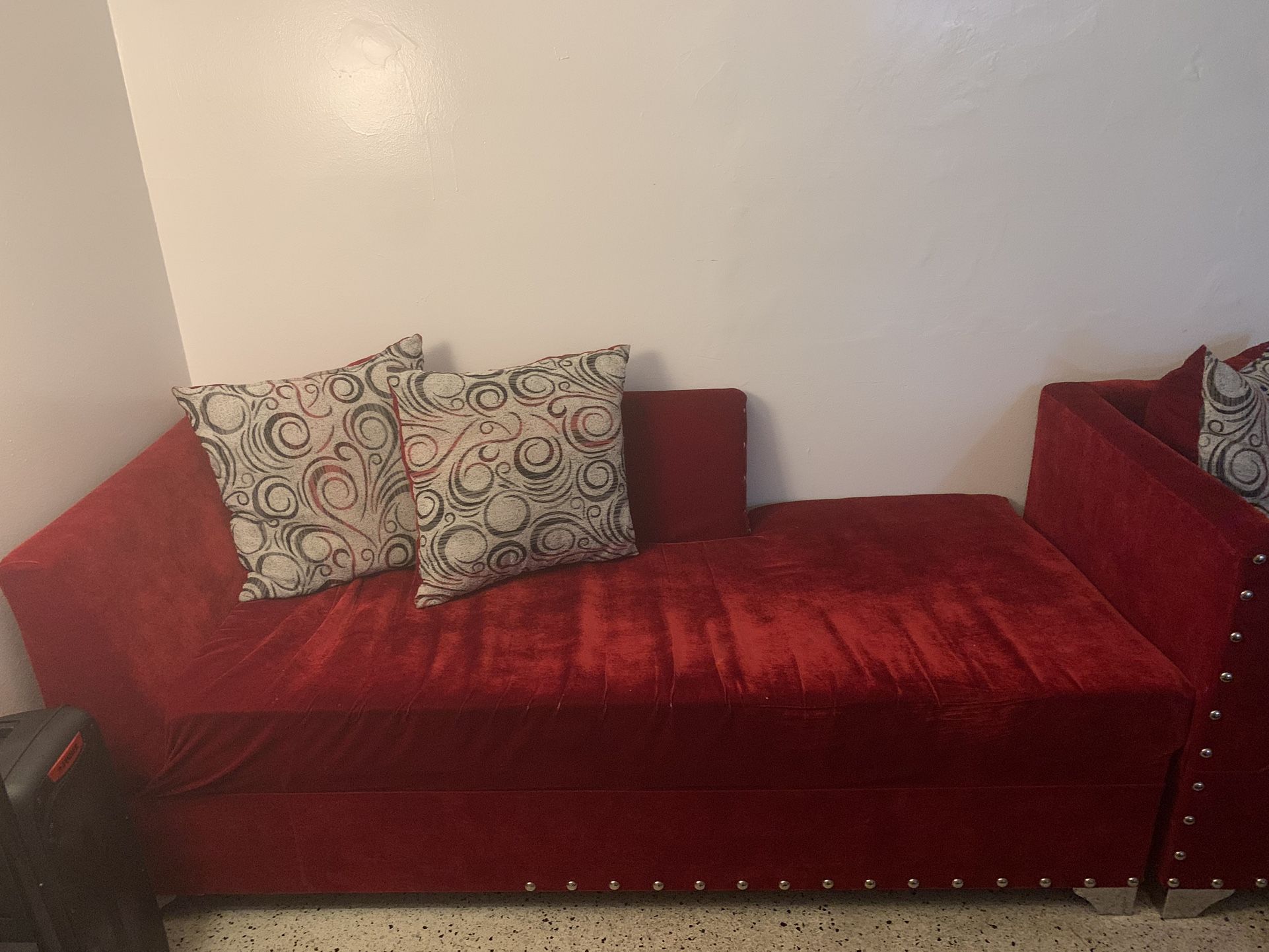 Red Velvet Sectional 