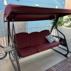 Bench Swing With Cushions And Awning 