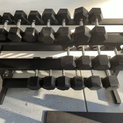 5-50lbs Dumbbells w/Rack 