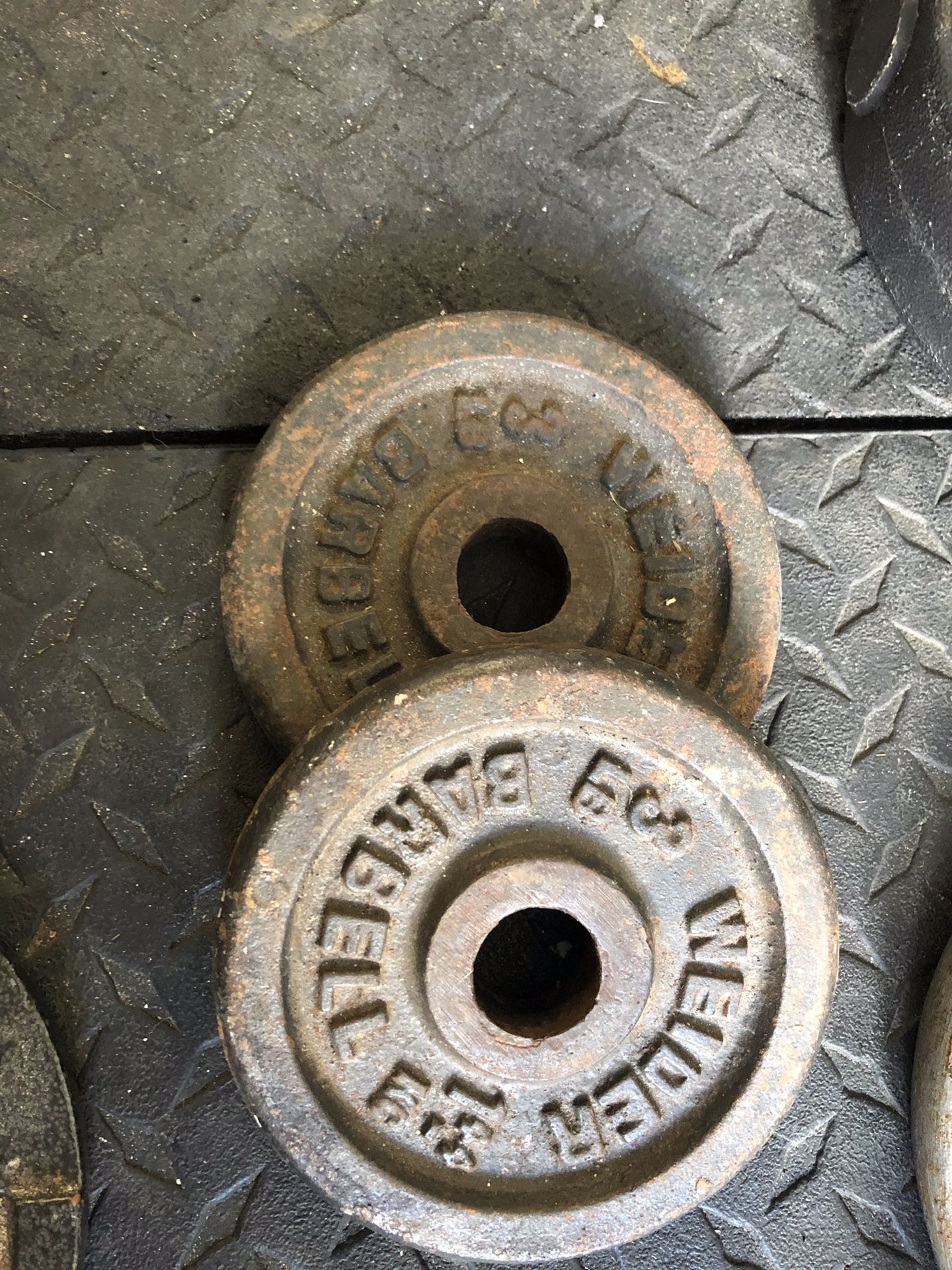 Pair of 3lbs 1” standard weight plates