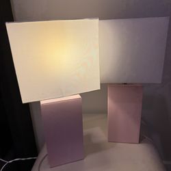 Modern Leather Pink Lamps 