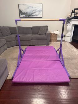 Purple Folding Gymnastics Bar and Mat