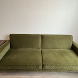 sleeper sofa olive green velvet color
