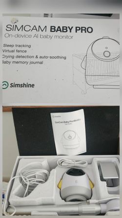 NEW-Simshine SimCam Baby Pro Smart AI Baby Monitor with Camera and Audio. 