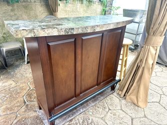 Wooden Bar With Stone Top