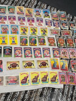 Bulk of Vintage 80,s garbage pail kids sticker cards