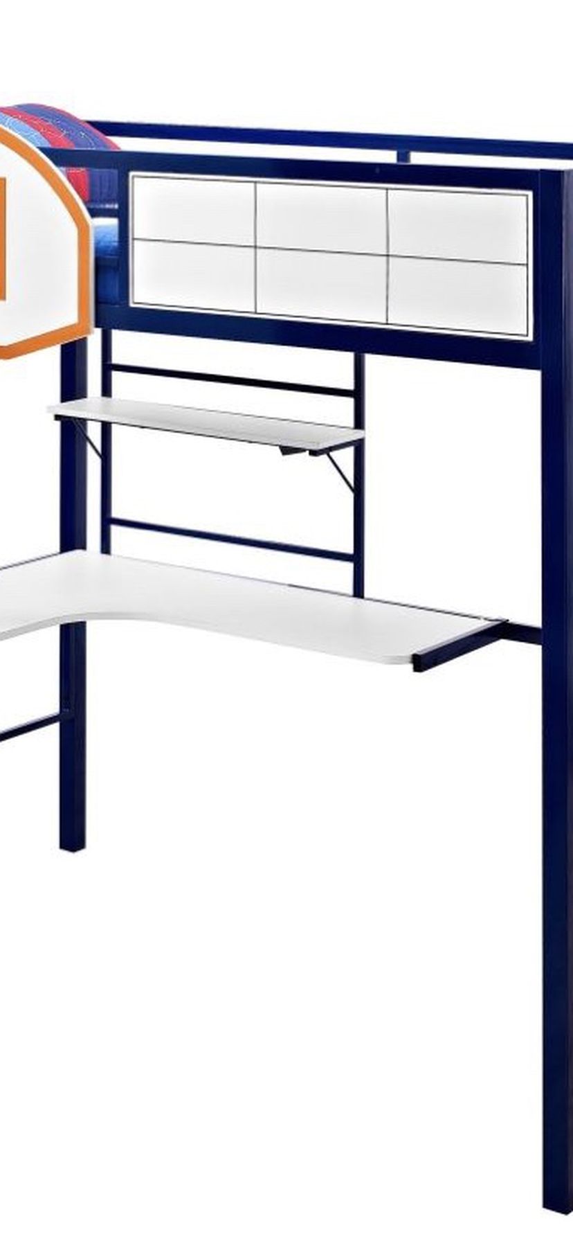 Twin Size Bunk Bed With Desk And Basketball Hoop