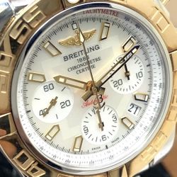 Breitling Men's Watch CB0140 Swiss Automatic Mother of Pearl 18k Rose Gold Steel