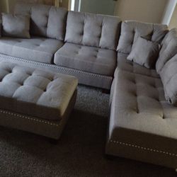 3pcs Sectional Sofa W/Ottoman