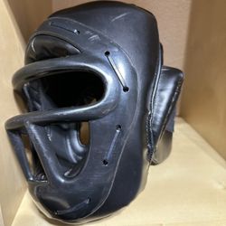 Sparring Training Head Gear with Face Cage for Boxing Kickboxing MMA Black