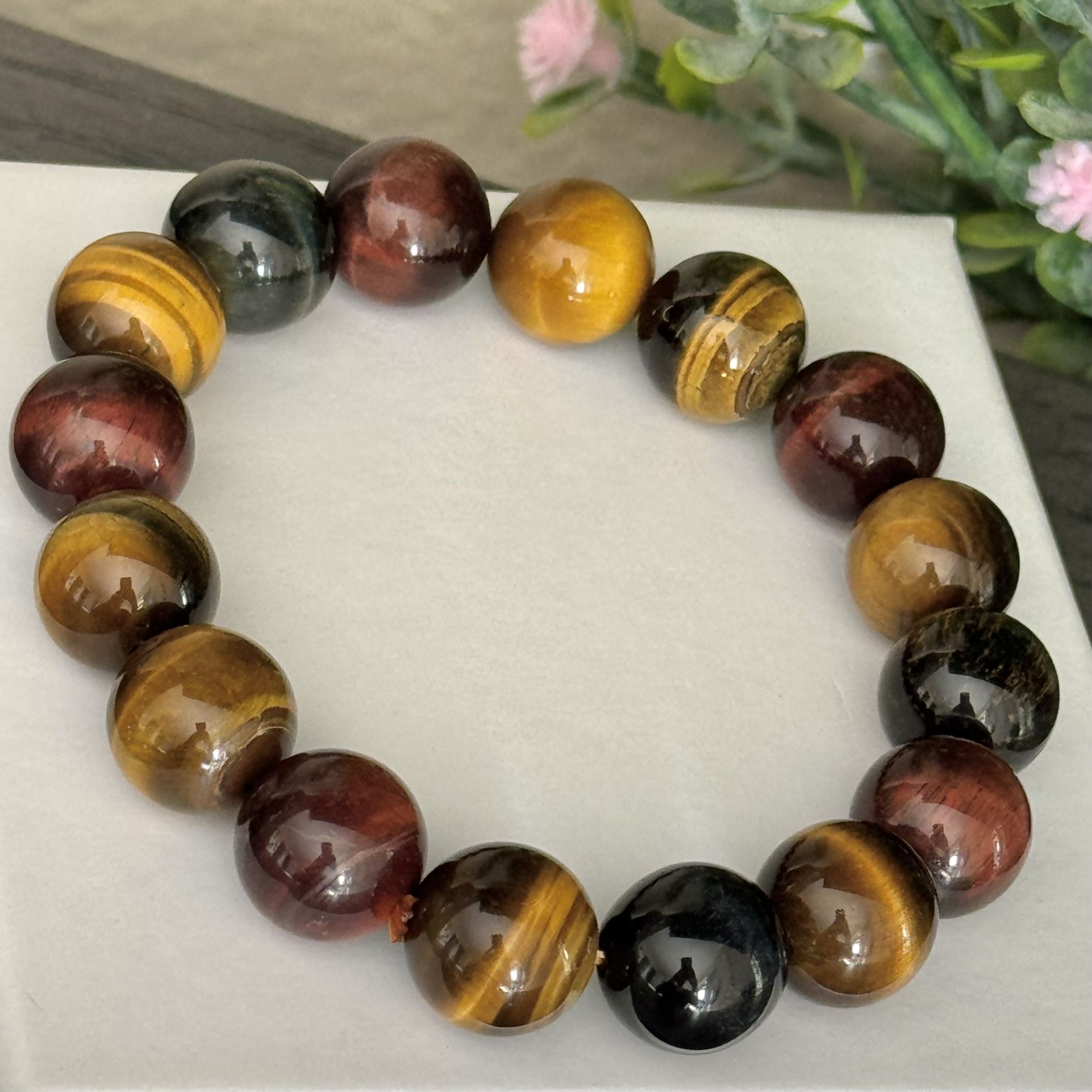 12mm Multi-Color Tiger’s Eye Bracelet