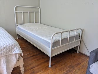 IKEA Stjärnö Twin Bed Frame White Metal