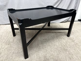 HENREDON Black Asian Inspired Cross Base Coffee Table