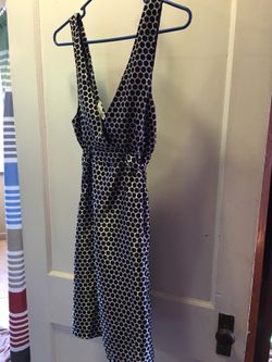 Black & White Dress w/belt Sundress Size L
