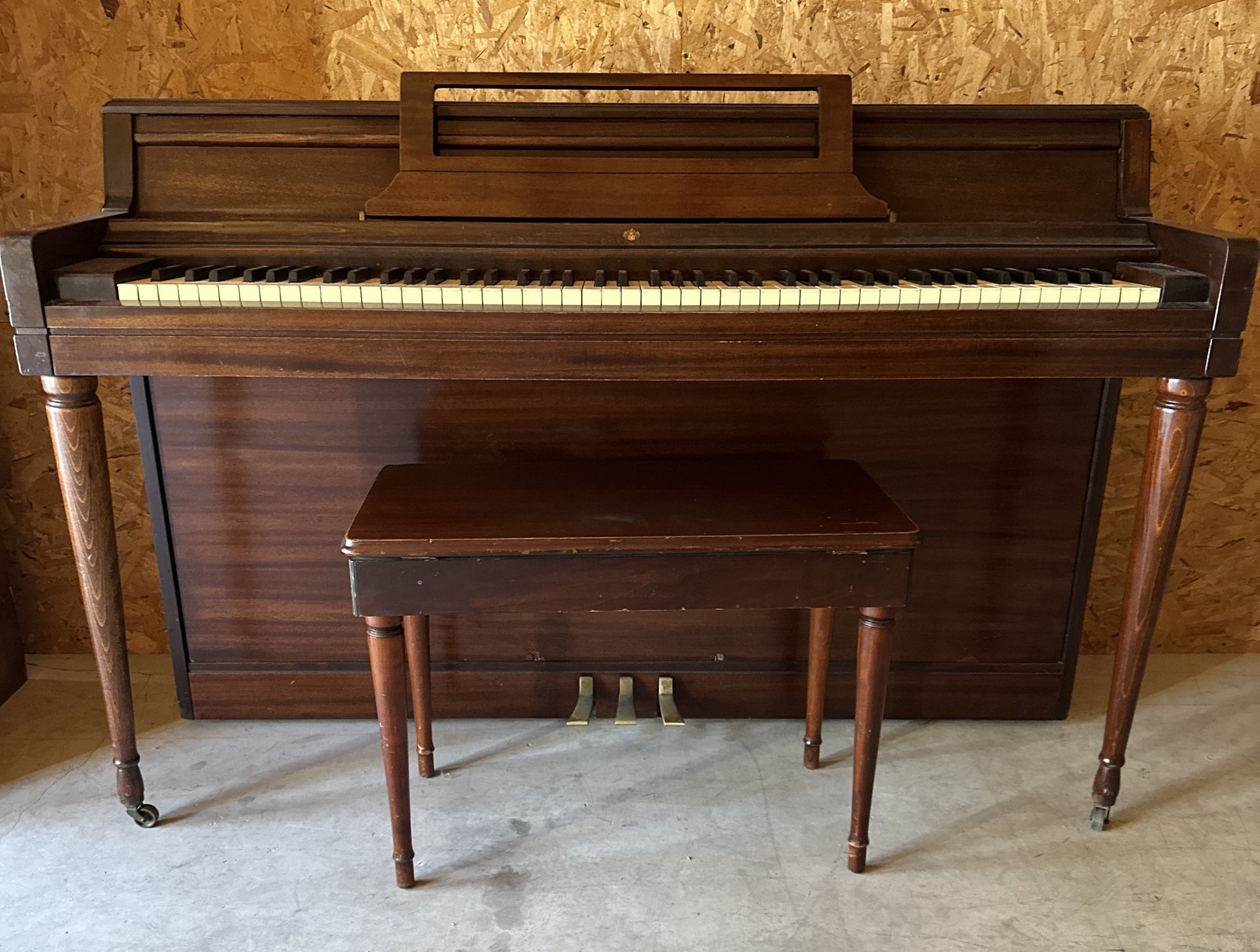 Wurlitzer Spinet Console Piano with Bench