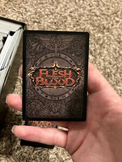 A box full of flesh and blood trading cards
