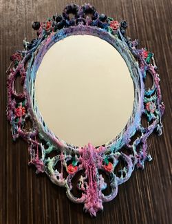 Colorful Victorian Candlewax Mirror