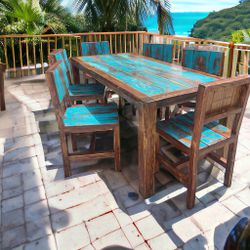 Indoor Or Outdoor 7 Piece Dining Table And Chairs