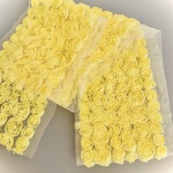 4” Wide x 1 Yd Yellow Rosettes on Mesh #050523B11
