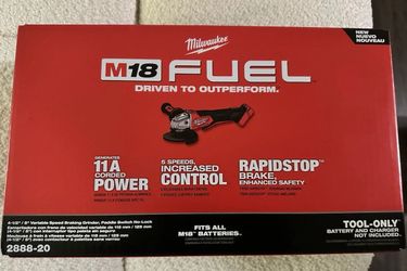 Milwaukee
M18 FUEL 18V Lithium-Ion Brushless Cordless 4-1/2 in./5 in. Grinder with Variable Speed & Paddle Switch (Tool-Only)