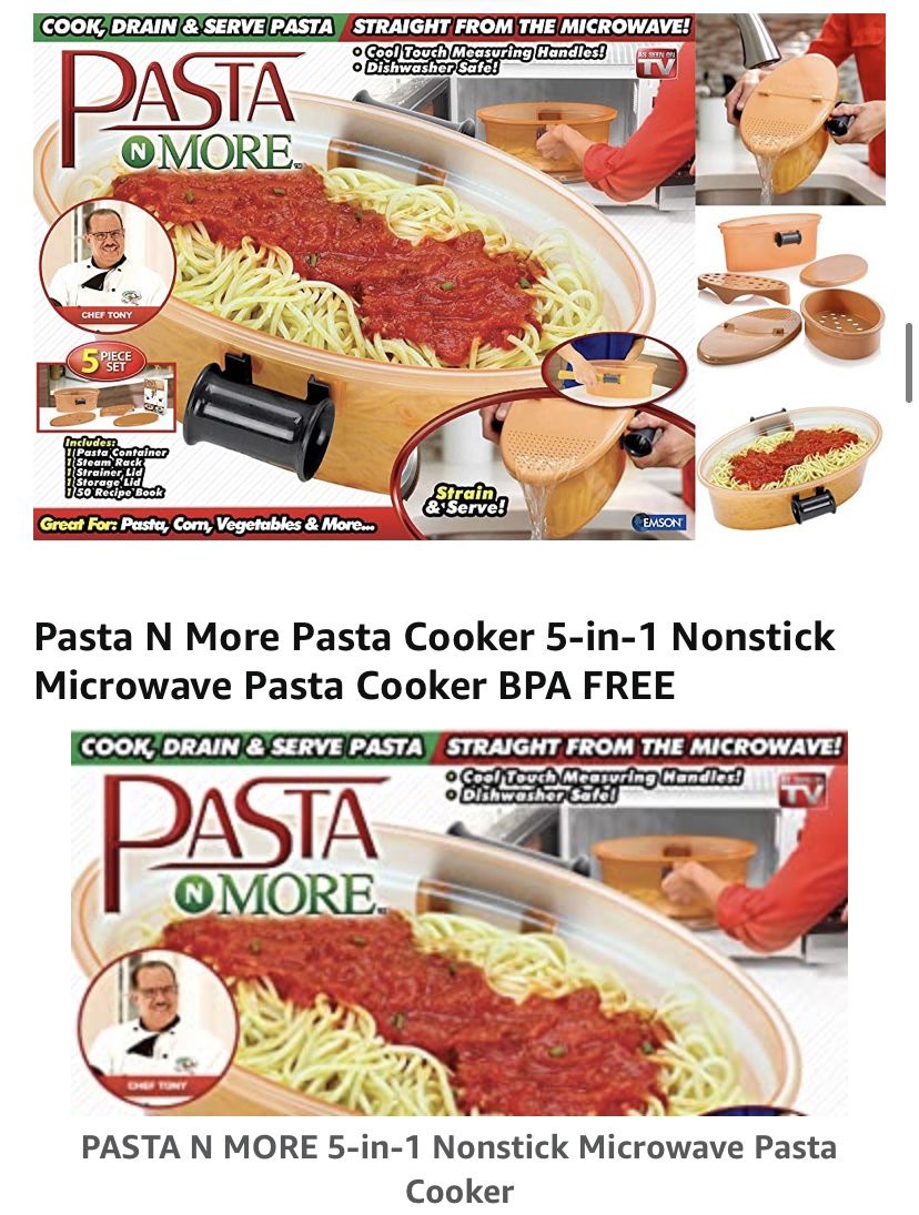 Pasta N More by Emson 5-in-1 Nonstick Microwave Cooker As Seen On TV