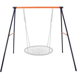 Outdoor rainbow disk swing and frame