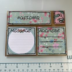 3D Machine Stitched Postcard 