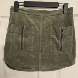 BCBG green Suede Skirt Size XS 