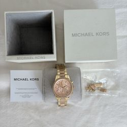 Michael Kors Ritz Chronograph Women’s Watch - MK6475 - Gold/Rose Gold Tone 