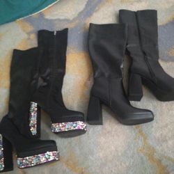 Two Pair Of Women Boots For Sale
