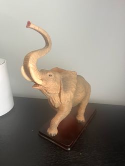 Hard Plastic Elephant Figurine - trunk up