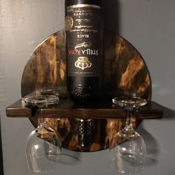 Handmade hanging wine rack