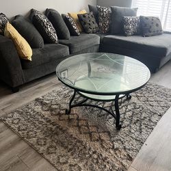 Modern Sectional Couch + Rug + TV Stand (Bundle Deal)