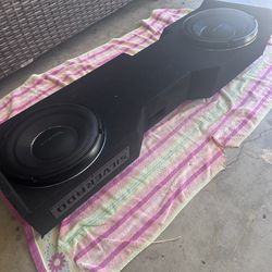 2 Rockford Fosgate T1S1-12 12" Power T1 1-Ohm Slim SVC Subwoofers and enclosure for 2014-2018 Silverado for 1k